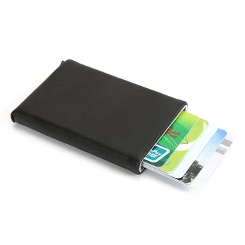 Новая коробка для банковских карт с автоматическим открыванием карты, магнитная коробка для RFID-карт, модный держатель для кредитных карт, кожаный держатель для карт, противоугонное удостоверение личности