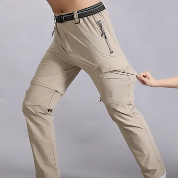 Летние Тонкие водонепроницаемые брюки для горных походов, мужские дышащие быстросохнущие Съемные брюки-карго, охотничьи треккинговые брюки, большие размеры