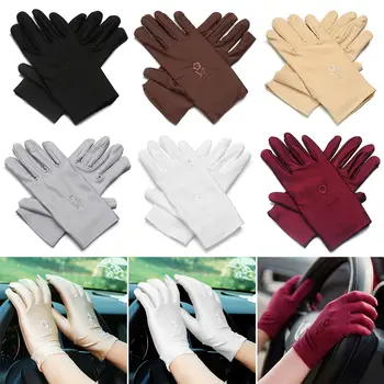 1 пара женских эластичных вышитых тонких солнцезащитных перчаток Солнцезащитные варежки Водительские перчатки Летние варежки