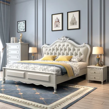 Роскошная Детская Двуспальная Кровать, Современная Белая Высококачественная Двуспальная кровать с безопасным каркасом, Спящая Для мальчиков Мебель Letti Matrimoniali Для спальни