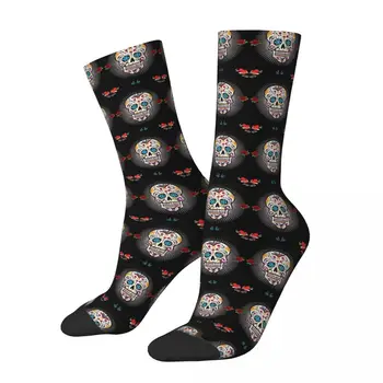 Счастливые мужские носки Halloween Dia De Los Muertos, винтажные носки Day of the Dead, Harajuku, Crazy Crew, подарочный рисунок с принтом
