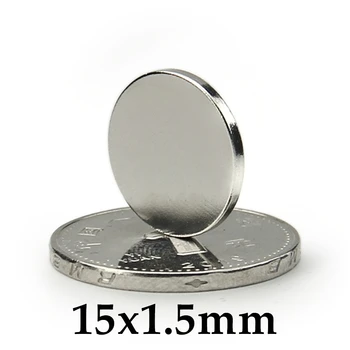 20-500 шт Магнит 15x1,5 мм, Маленький круглый магнит, Сильные магниты, Редкоземельный Неодимовый магнит 15 * 1,5 мм