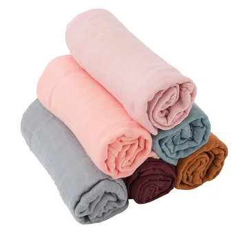 Детские муслиновые одеяла Тканевые квадратики Подгузники Для новорожденных Хлопчатобумажные Марлевые банные полотенца Покрывают детские Однотонные пеленальные принадлежности