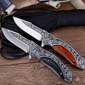 Складной нож из дамасской стали, карманные ножи для труб, многофункциональные инструменты для выживания, карманный нож со стальным лезвием 8Cr18, тактический походный нож