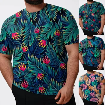 Мужская мода Весна Лето Повседневные футболки большого размера с коротким рукавом и круглым вырезом и принтом Топ Блузка Футболка Толстовки для мужчин