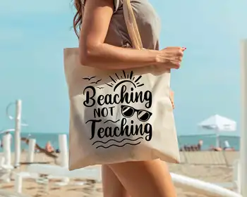 Модная летняя холщовая сумка для покупок через плечо, Тропические путешествия, многоразовые сумки-тоут, подарки для учителей