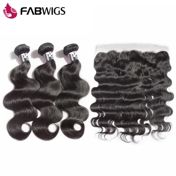 Fabwigs Малазийские пучки волос с застежкой 13x4 