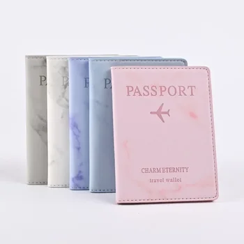 Новый футляр для паспорта с мраморным рисунком, кошелек для паспорта из искусственной кожи, защитный чехол для паспорта, футляр для карт, кошелек