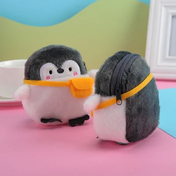 Милый плюшевый мини-кошелек с пингвином, мягкая позитивная энергия, плюшевый кошелек с пингвином, подарки на День Святого Валентина для девочек