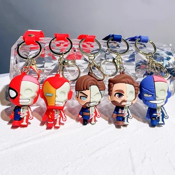 Брелок для ключей из мультсериала Лига Мстителей Железный Человек Человек-паук Капитан Америка Брелок Для ключей Сумка Подвеска Брелок для ключей