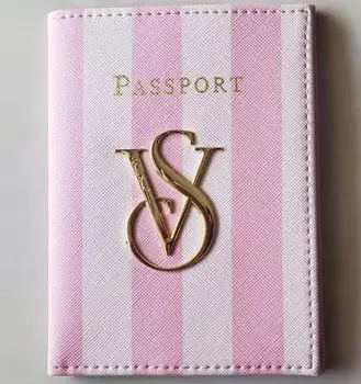 VS Signature В Розово-Белую Полоску Чехол Для Паспорта И Карточки Держатель Кошелька