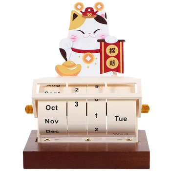 Мультяшный деревянный календарь Бытовой Вечный Календарь Офисный Календарь на колесиках Канцелярские принадлежности