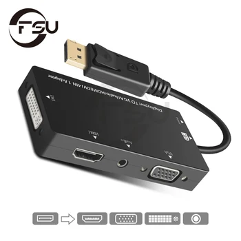 DP-HDMI-совместимый Кабель-Адаптер VGA DVI Конвертер Displayport Display Port Видео для Портативных ПК, Монитора Компьютера, Проектора, Телевизора
