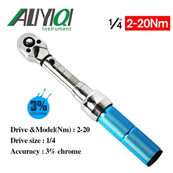 Динамометрический ключ AYB 2-20N с предустановленным крутящим моментом, 3% Хромированный ручной гаечный ключ с храповиком