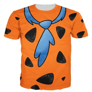 Футболка YX GIRL Fred Flintstone С принтом Космической Краски, Футболка в стиле Хип-Хоп Хорошего качества, Быстросохнущие Летние Топы, Рубашка для вечеринок