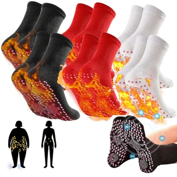 1-6 пар Термальных Самонагревающихся Носков, Турмалиновые Носки Для Похудения, Зимние Эластичные Носки Для Здоровья, Короткие Носки Для Магнитотерапии