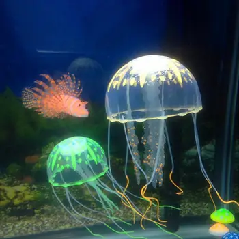Искусственный эффект плавания Медузы Украшение аквариума Аквариум с рыбками Подводное живое растение Светящийся орнамент Водный пейзаж