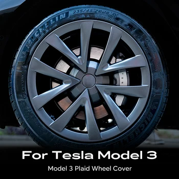 Для колесных колпаков Tesla Model 3 Версия Model S в клетку Колесные колпаки с полной защитой по окружности Яркие и Metta Black Gun-серый