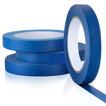 Синяя малярная лента, малярная лента оптом, синяя лента для покраски автомобильных стен, упаковка без удаляемых остатков, 0,7 дюйма x 50 м