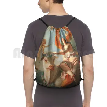 Europa By Unknown Рюкзак, сумки на шнурках, спортивная сумка, водонепроницаемая Эстетика эпохи Возрождения, Неземная любовь, Сине-оранжевое животное
