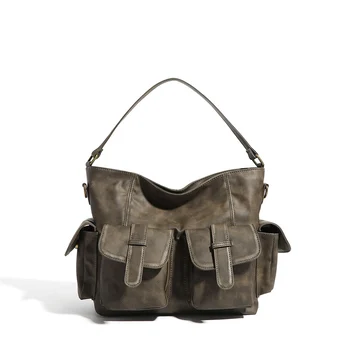 Женская сумка, кошелек и сумочки, новая многофункциональная сумка из мягкой кожи в стиле ретро, вместительная сумка для пригородных поездок, модные сумки для ежедневных покупок.