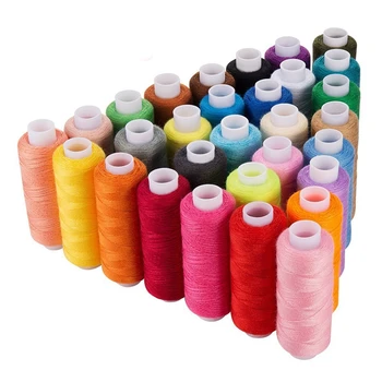 30 катушек швейных ниток, по 250 ярдов каждая, разные катушки ниток, катушки с разноцветными нитками для вышивания
