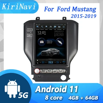 Автомагнитола KiriNavi Android 11 для Ford Mustang 2015-2019 Автоматическая GPS навигация Автомобильный DVD мультимедийный плеер 4G стерео DSP видео WIFI