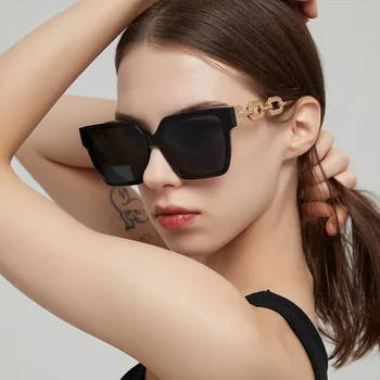 Ретро-солнцезащитные очки в большой оправе, трендовые дизайнерские очки, женские солнцезащитные очки для путешествий на открытом воздухе с защитой от ультрафиолета UV400