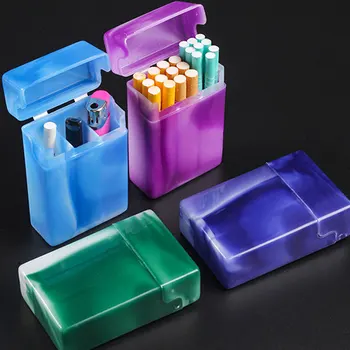 Портсигар, пластиковая откидная крышка, Портативная отдельная коробка для хранения сигарет, герметичный держатель зажигалки, коробка для аксессуаров для курения