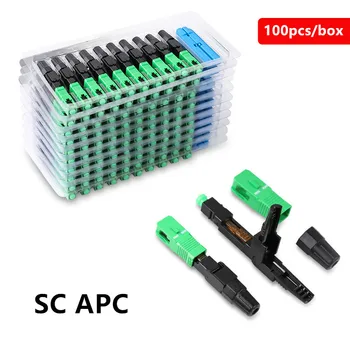 Встроенный волоконно-оптический быстрый разъем SC APC FTTH Single Mode Fiber Optic SC Quick Connector Green Adapter в сборе в полевых условиях