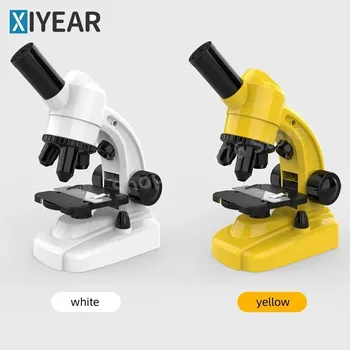 Детский микроскоп 1600x биологическая оптика HD микроскоп, набор микроскопов для научных экспериментов для учащихся начальной школы, подарок