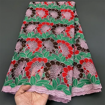 Высококачественная роскошная Французская тюлевая кружевная ткань с пайетками, африканская кружевная ткань с пайетками для пошива свадебного платья в Нигерии
