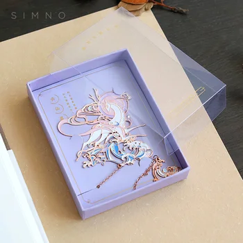 Металлическая Полая закладка в китайском стиле, креативный зажим для книги, Нумерация страниц, Литературный Изысканный кулон, Небольшой подарок
