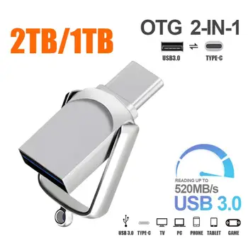 USB Флэш-Накопители 2 ТБ 1 ТБ Высокоскоростная USB-Память 512 ГБ U Stick 256 ГБ Флэш-Диск 128 ГБ Флеш-Накопитель Водонепроницаемый Для Ноутбуков Компьютер ПК
