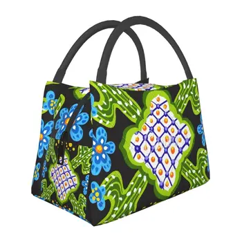 Мексиканская керамическая плитка Talavera, сумки для ланча с мандалой, женский холодильник, Термоизолированный ланч-бокс для пикника, кемпинга, работы и путешествий