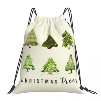 Рюкзаки с рождественскими елками, повседневные портативные сумки на шнурке, спортивная сумка на шнурке, сумка для книг для мужчин, женщин, студентов