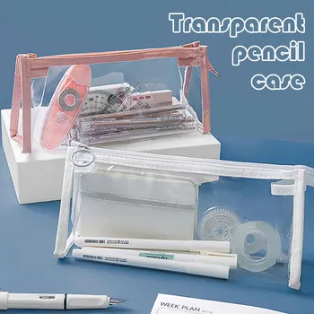Прозрачные пеналы, кавайные сумки для карандашей, ПВХ-чехол для ручек, милые водонепроницаемые школьные принадлежности, коробки для канцелярских принадлежностей Trousse Scolaire