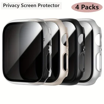 Чехол из 4 упаковок с защитой экрана для Apple Watch Series 8/7/6/5/4/ Защита конфиденциальности ПК iwatch40 мм/41 мм / 44 мм /45 мм