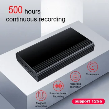 500-часовой Аудиомагнитофон Диктофон Цифровой Профессиональный Диктофон с Голосовой Активацией и Магнитным Шумоподавлением Аудиозапись