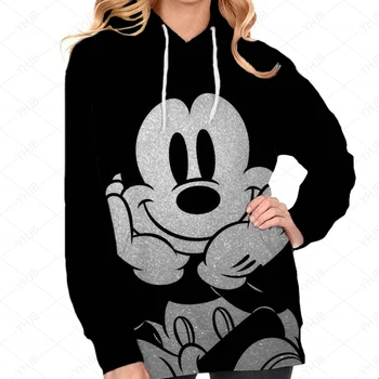 Толстовка Disney Mickey Mouse Harajuku Kawaii Cute Hoodie Женская осенняя женская верхняя одежда Kpop Эстетика Тонкая толстовка