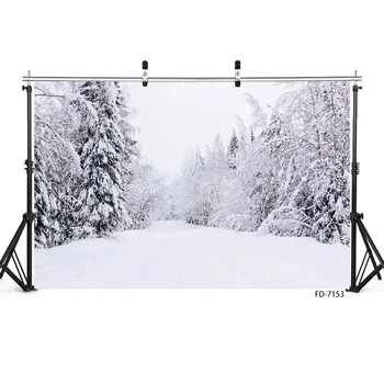 Снежная зимняя лесная дорога, белые фоны для фотографий, индивидуальные фоны для детской портретной фотосессии, реквизит для фотосъемки