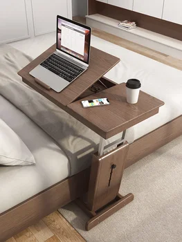 Прикроватный столик из массива дерева Съемный, складной и подъемный Стол для ноутбука