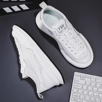 Новые маленькие белые туфли для мужчин и женщин в одном стиле, Модная спортивная обувь на толстой подошве в тон паре Tenis