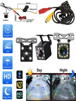 Камера заднего вида автомобиля, 4 светодиода ночного видения, автоматический монитор парковки задним ходом, CCD IP68, Водонепроницаемое изображение высокой четкости с разрешением 170 градусов