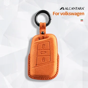 Сумка-футляр для автомобильных ключей из алькантары для Фольксваген Маготан B8 Superb Skoda A7 Passat Variant 2015 - 2019 Аксессуары для брелоков