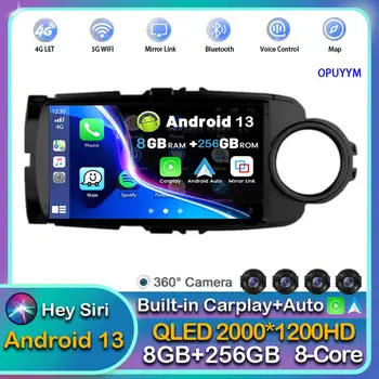 Android 13 Carplay Auto Для Toyota Yaris 2012 2013 2014 2015 2016 2017 Автомобильный Радио Мультимедийный Навигационный Плеер Видео WIFI Стерео