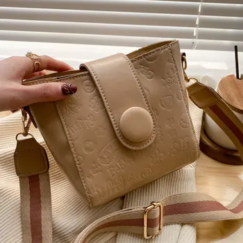 Модная простая сумка-мешок для женщин из искусственной кожи, женская сумка через плечо и женская сумка через плечо большой емкости, роскошный кошелек