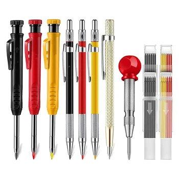 Набор механических плотницких карандашей с заправкой для маркеров, плотницкий твердосплавный инструмент для рисования, Деревообрабатывающие карандаши, маркерные инструменты