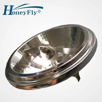 HoneyFly 50шт AR111 Галогенная Лампа G53 12V 50W 75W 100W Угол Луча 24 °/45 ° Высококачественная Алюминиевая Лампа Теплого Белого Цвета