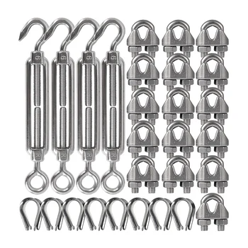 Металлический Поворотный кулак из 4 предметов (ушко и крючок, M6), 16 предметов, зажим для троса 1/8 дюйма, зажим для кабеля (М3), набор наперстков из 8 предметов (М3)
